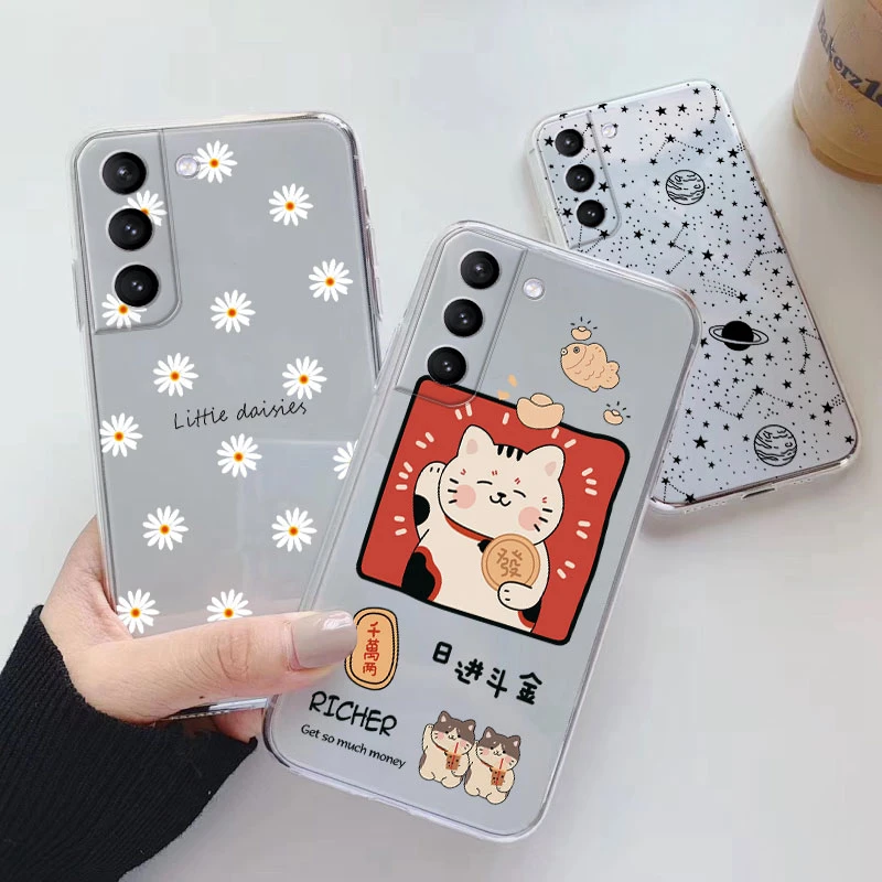Custodia Per Samsung Galaxy S23 S 23 Plus S23 Ultra S23 + Cover Per Telefono Soft Antiurto Paraurti In Silicone Fundas Coque Cute Paint Clear