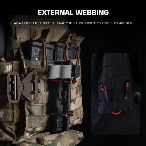 2Pcs/set Tactical MOLLE Gear Organize Elastic Cord Multi-purpose Fixing Elastic Rope Outdoor Tools Hunting Camping Accessories - Image 4