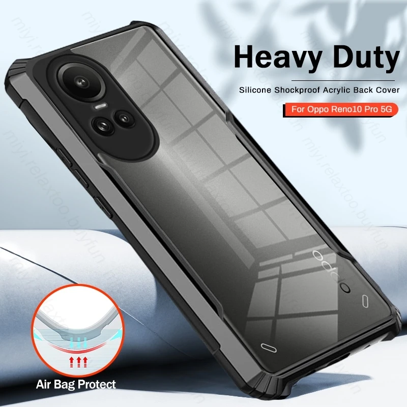 Custodia Oppo Reno 10 5G: Cover In TPU Morbido E Vetro Temperato Con Effetto Gradiente, Protezione Antiurto - copertina