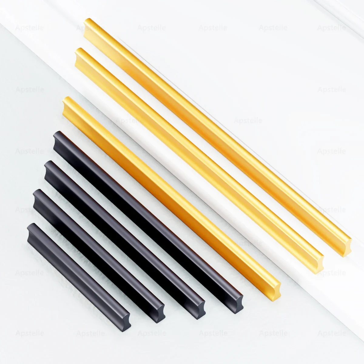 Description Picture 2 of item32-800mm Hardware  Long Knob Modern Silver Black Gold Furniture Door Handle Zinc Alloy Cupboard Drawer Kitchen Cabinet Pull