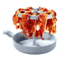 Cuiseur à bacon pour micro-ondes, poêle à bacon pour micro-ondes, collecteur de graisse pour bacon croustillant en quelques minutes, plateau à bacon, Gadget de cuisine 1