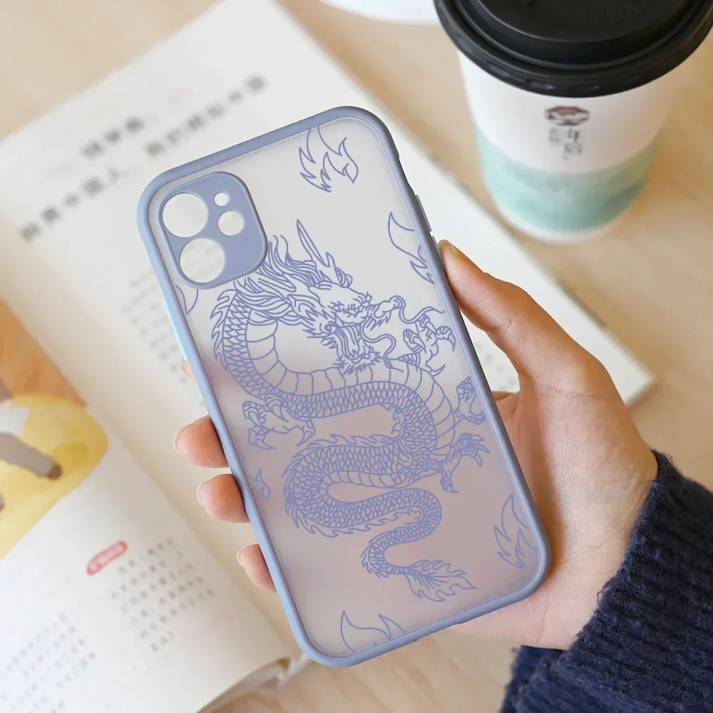Stylish Purple Dragon Pattern Glossy Soft Silicone Phone Case Cover