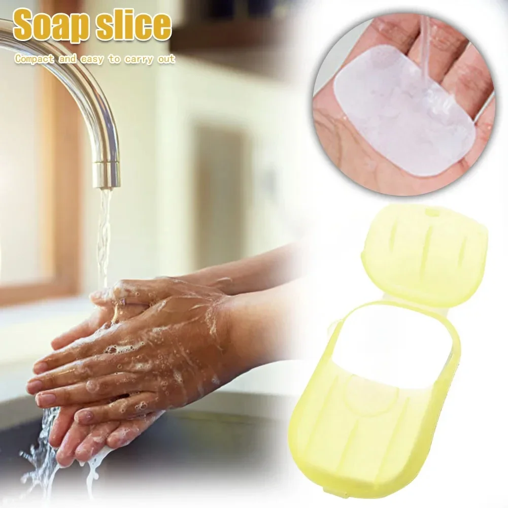 50pack Disposable Paper Soap Portable Paper Soap with Plastic Box Foaming Paper Soap for Outdoor Camping Hiking Travel