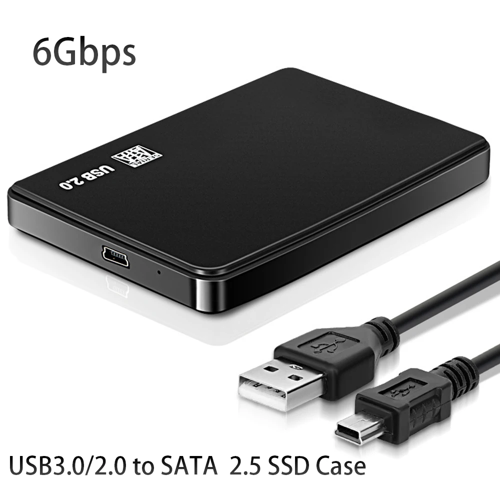 GUDGA USB 2.0/USB3.0 HDD External Hard Drive Case 2.5 Inch SATA Enclosure SSD High Speed Transmission Support Window Mac Android