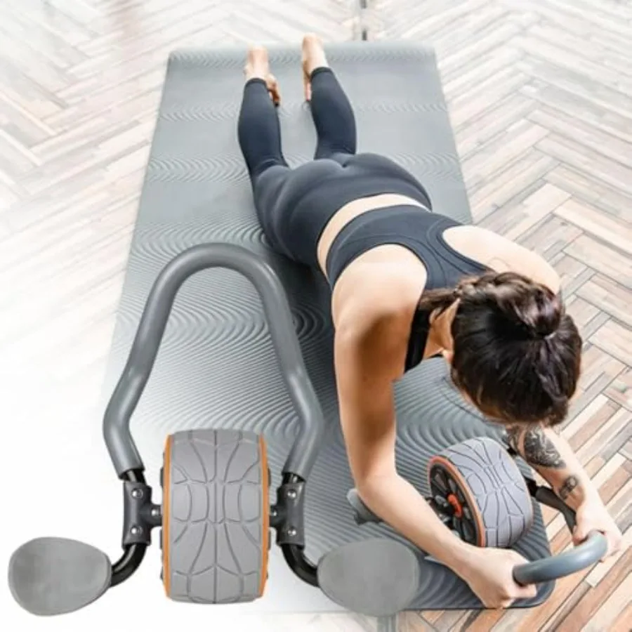 4D Ab Roller Wheel with Knee Pad and Elbow Support for Home Fitness Equipment, Abdominal Trainer for Men & Women