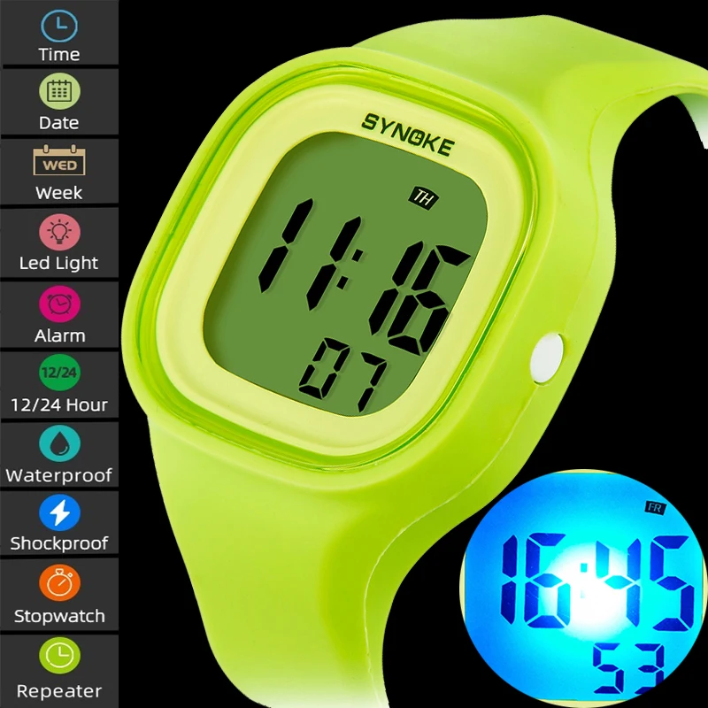 Unisex Digital Sports Watch with Soft Silicone Strap and LED Display