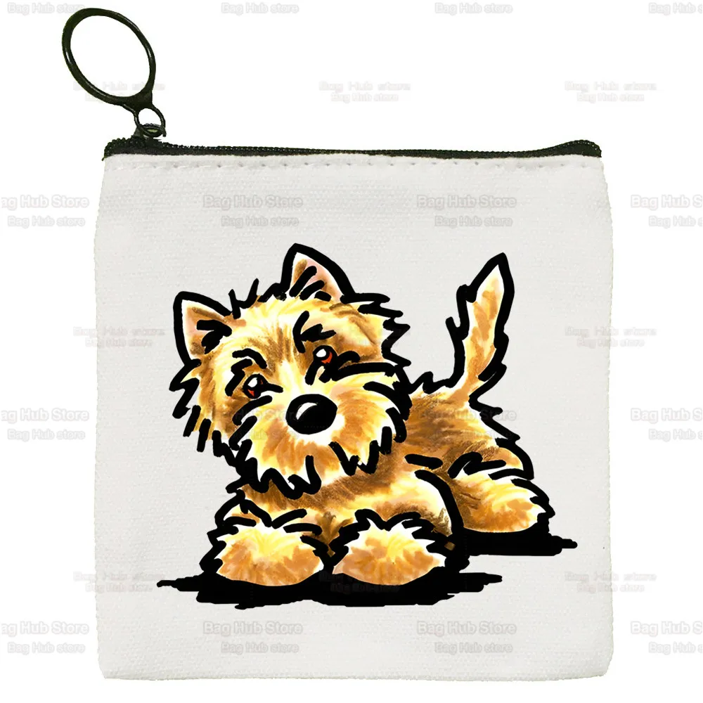 

Life Is Better With A Cairn Terrier Coin Case Zipper Hand Animal Dog Cute Female Mini Coin Purse Canvas Student Wallet Key Case