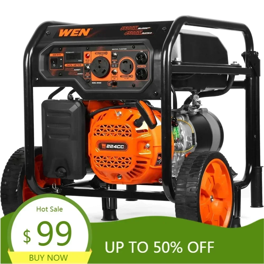 5600-watt portable generator, 224cc, transfer-switch and rv-ready (gn5600)
