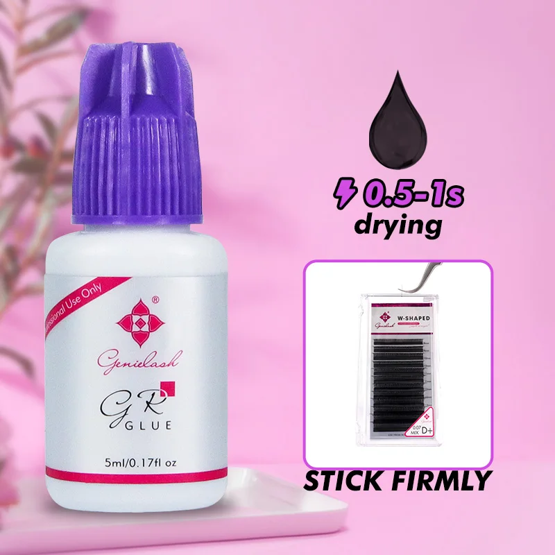 Eyelash Glue Genielash Fast Drying Professional Use Lower Irritation Volume No Burn Eyes