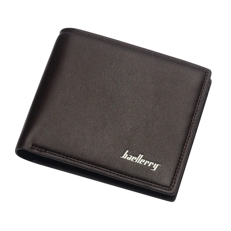 Men's Casual Short Korean Style Horizontal Ultra Thin Leather Wallet with Driving License Holder