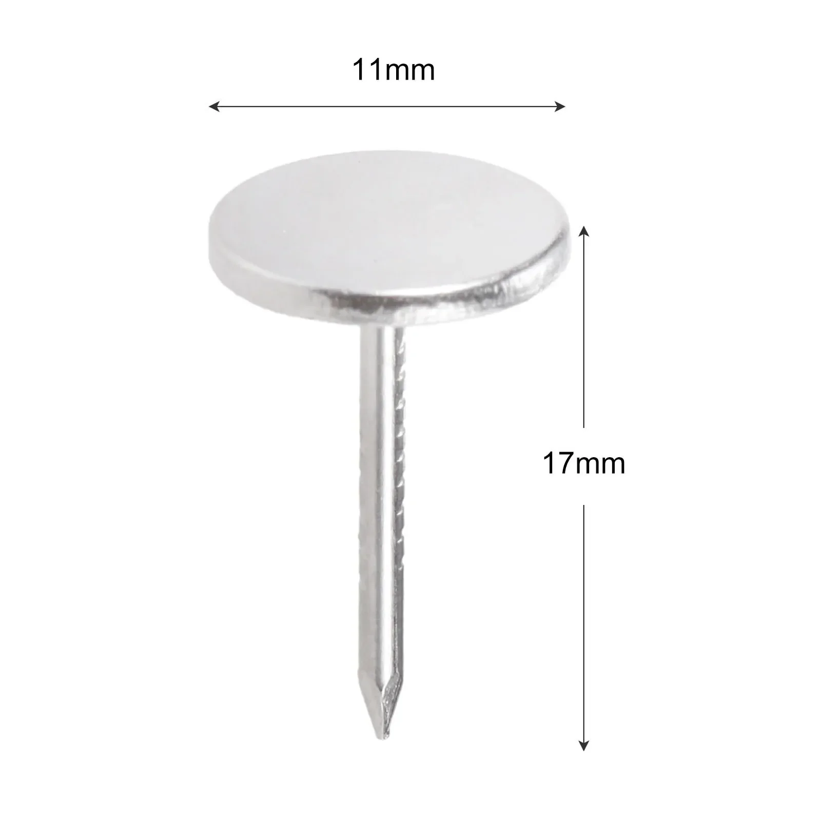 Silver Upholstery Nails Flat Head Metal Pushpin 11mmx17mm Vintage Tacks Antique Stud Jewelry Case Wine Box Sofa Decor 50pcs/set upholstery nail
