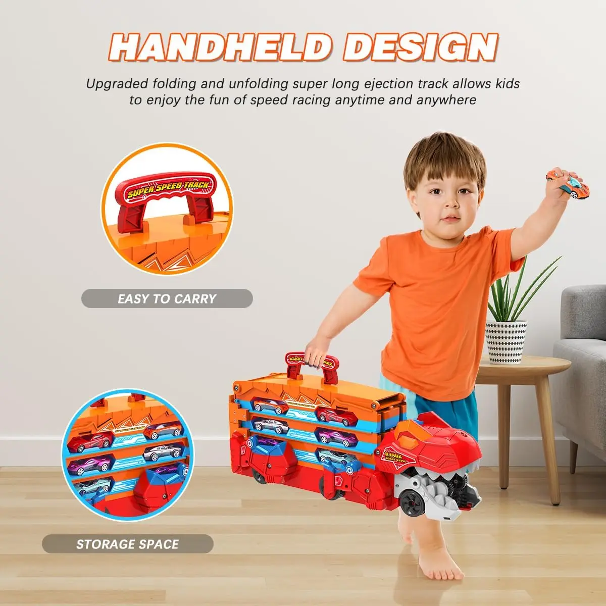 Two racetracks with car launching system