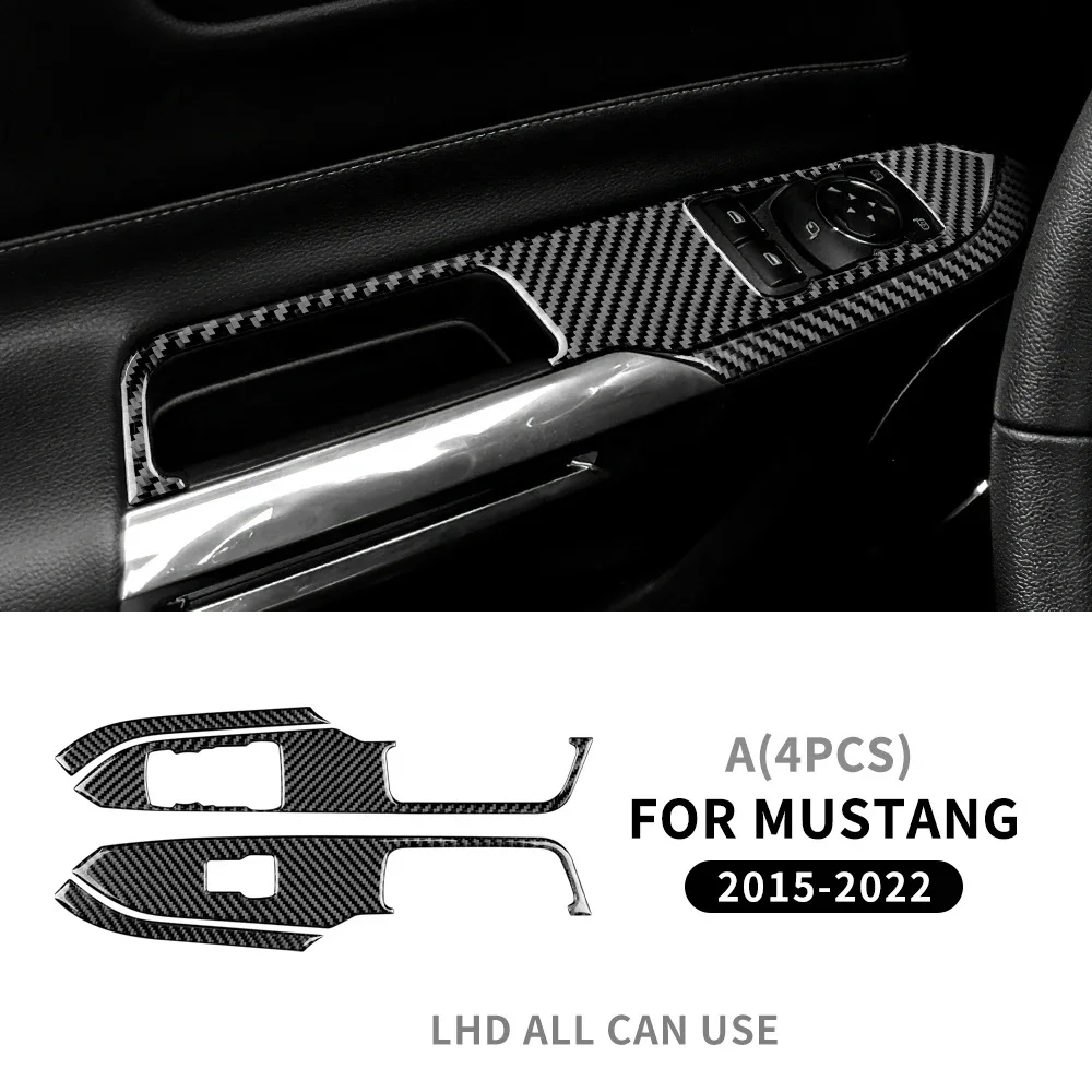 Autocollant Fibre Carbone Pour Tableau De Bord Ford Mustang GT 2015-2020 – Revêtement Décoratif Intérieur