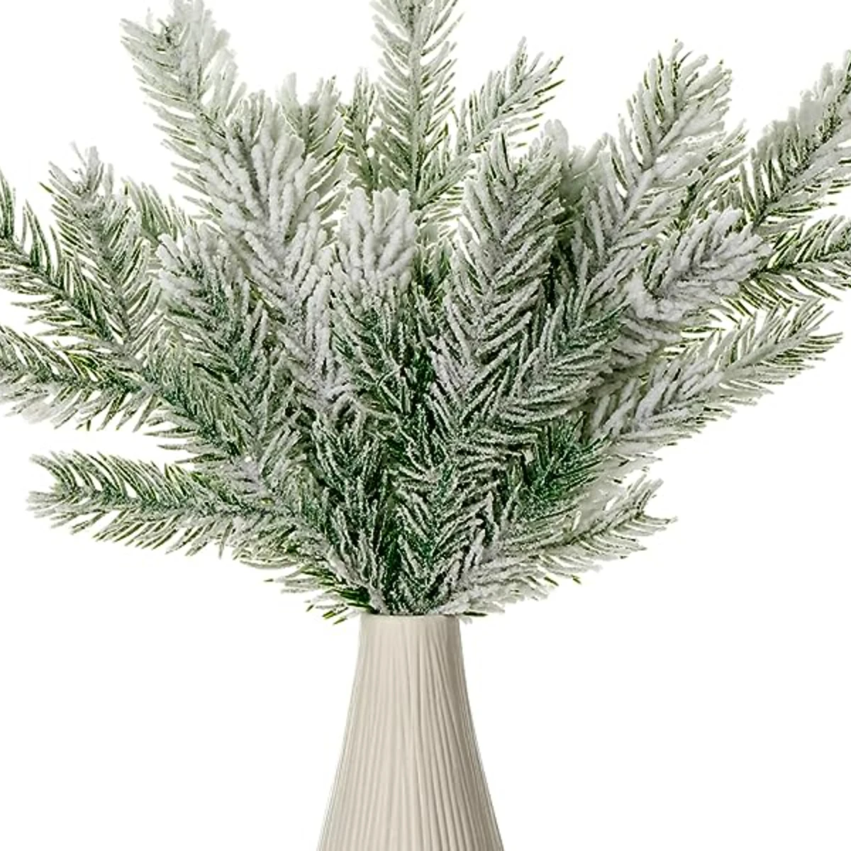 

8 Pcs /Set Artificial with Snow Pine Needles Branch DIY Christmas Tree Wreath Fake Plant for Xmas Home Decor Wedding Bouquet