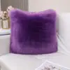 Super Soft Throw Pillows Plush Square Faux Fur Cushion Throw Pillow Rabbit Fur Cushion Luxury Warm Pillowcase Home Decors 4
