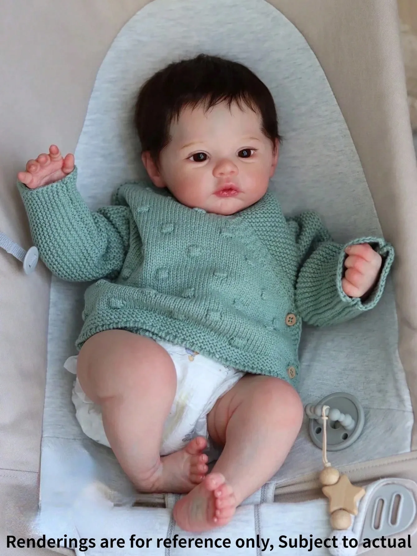 실물 같은 메도우  인형, 수제 베베 3D 페인트, 어린이 생일 선물, 18 인치