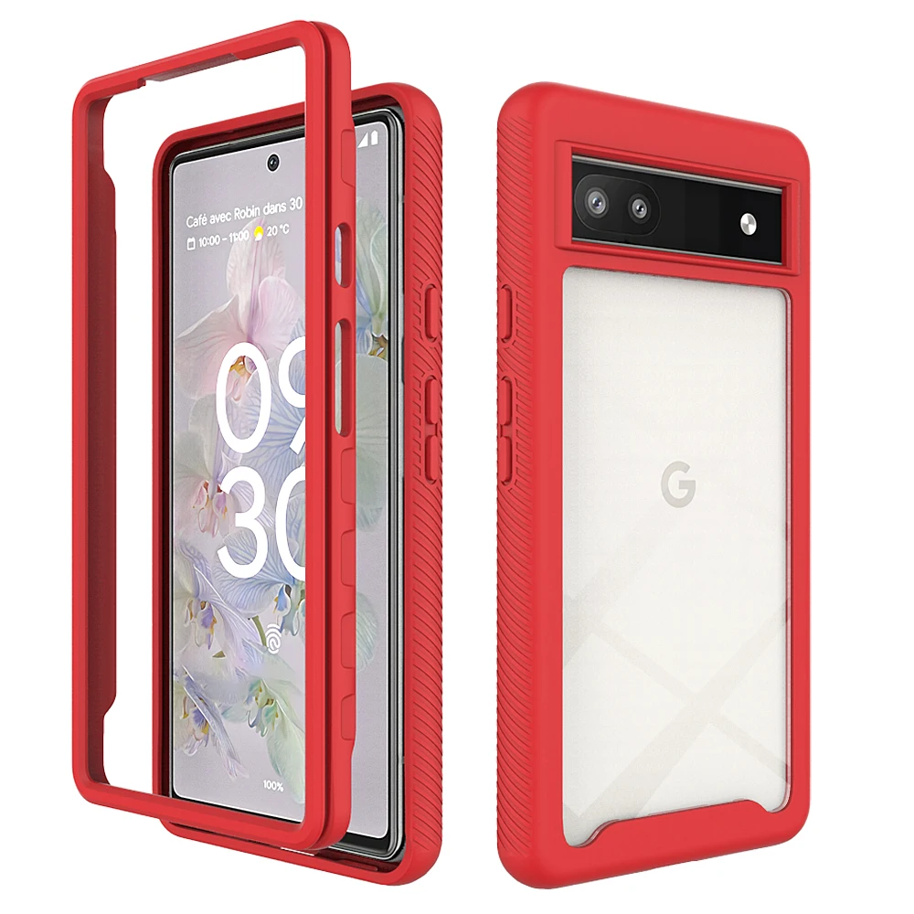 Heavy Duty Rugged Armor Shockproof Case with Soft TPU and Hard Plastic Transparent Back Cover