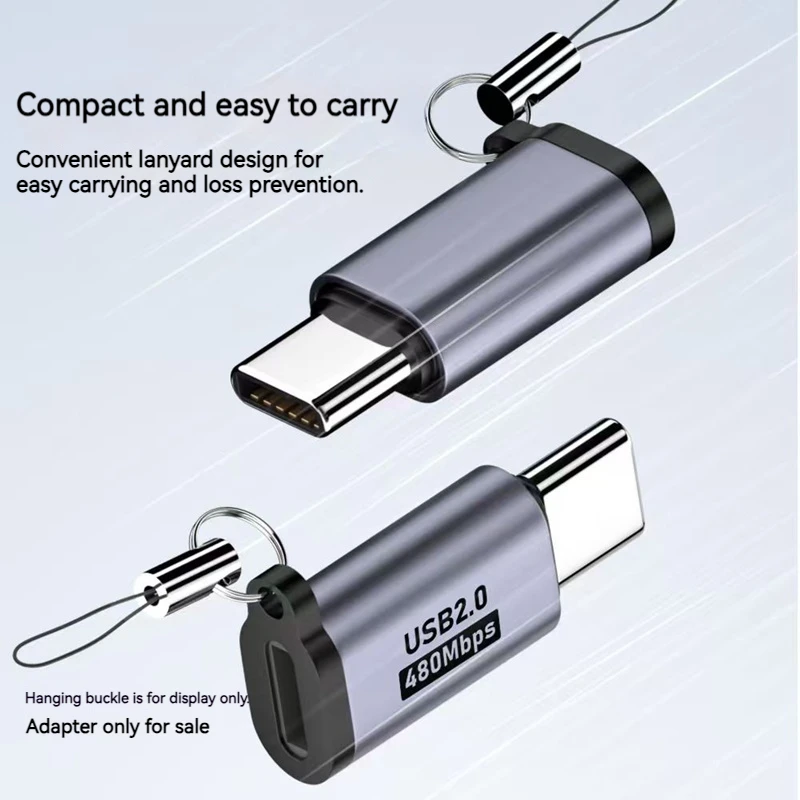 알루미늄 마이크로 USB to 타입 C 어댑터 미니 USB C 480Mbps 고속 데이터 충전 커넥터 폰 고프로 MP3 카메라 하드 디스크용