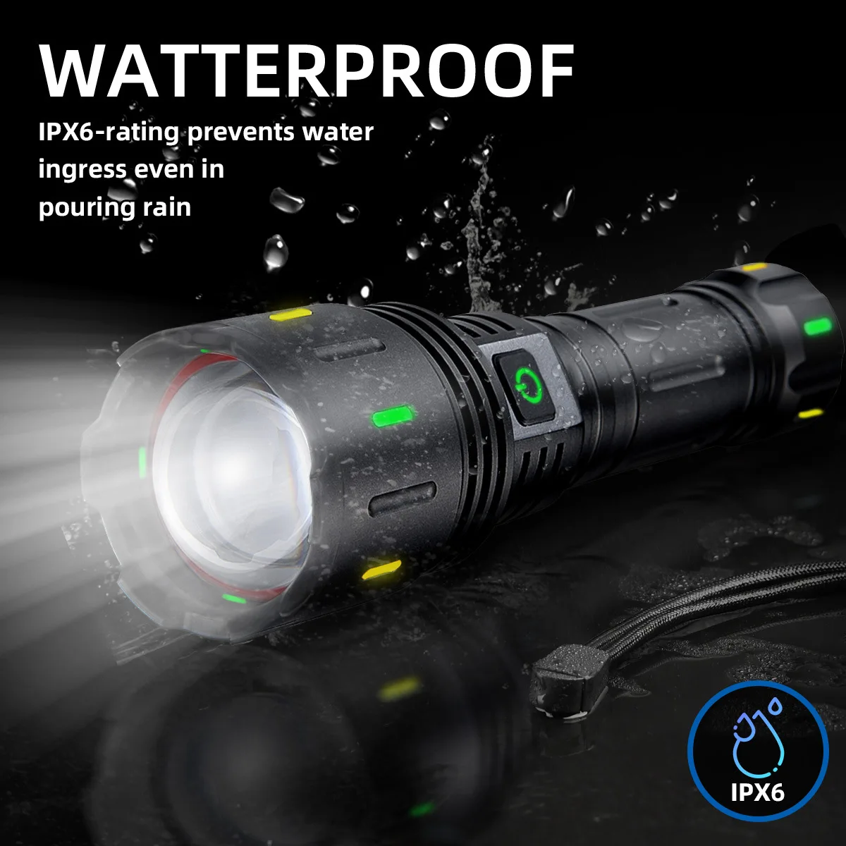Description Picture 3 of itemNew 12000mAh White Laser Flashlights 1000000LM Ultra Powerful Flashlight Zoom USB Rechargeable Lantern Outdoor Camping Torch