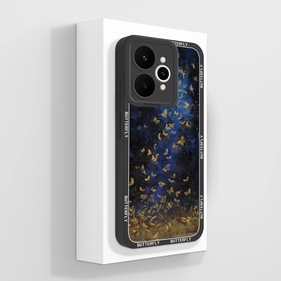 Pretty Flowers Pattern Soft Liquid Silicone Shockproof Phone Case - Full Coverage Bumper