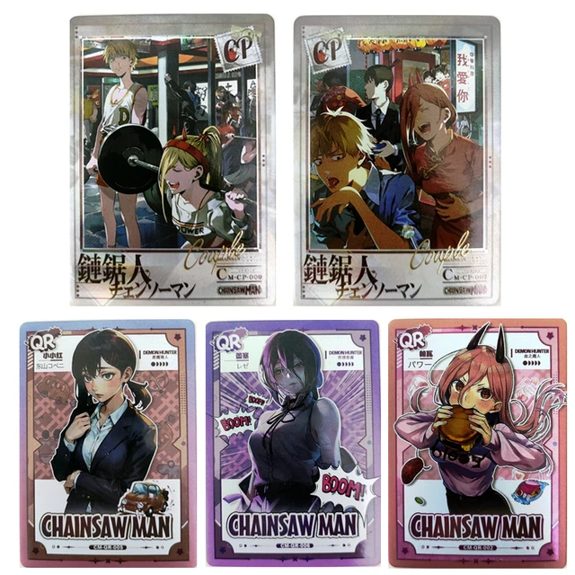 Chainsaw Man Makima Denji Power Anime figure CP QR Game collection card  children toy birthday Christmas gift