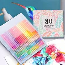 Brutfuner – ensemble de crayons de couleur doux et tendance, 80 couleurs Pastel, Non toxiques, pour colorier, fournitures scolaires d'art