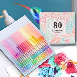Brutfuner – ensemble de crayons de couleur doux et tendance, 80 couleurs Pastel, Non toxiques, pour colorier, fournitures scolaires d'art 