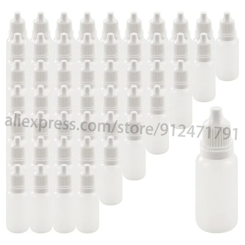 

100PCS Original 20ml 30ml 50ml 100ml Dropper Bottles HDPE material Empty Plastic Squeezable Eye Liquid Dropper