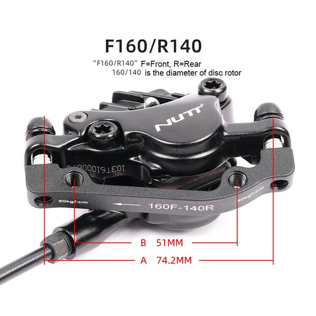 NUTT MTB Bike Hydraulic Clamp Disc Brake 800/1400mm Bike Oil pressure Brake Bicycle  Mountain Bike Parts Update Set 3