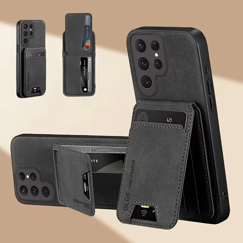 Premium Synthetic Leather Card Holder Phone Wallet Case with Enhanced Protection