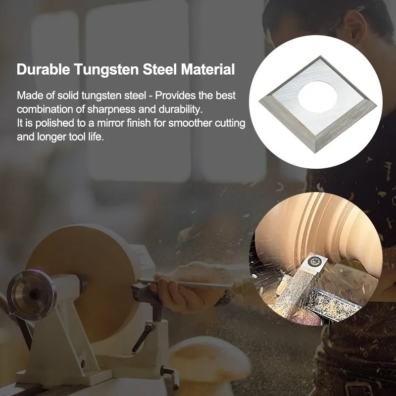 Set Di 18 Inserti In Carburo Di Tungsteno Per Tornio Del Legno - Con 6 Viti - Accessori Per Utensili Da Taglio
