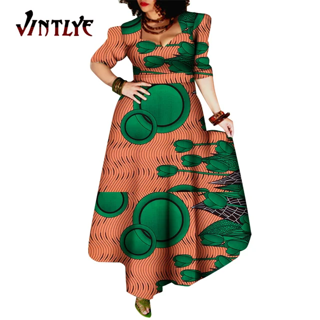 African Style Dresses for Women Elegant Evening Gowns African Party Dress Maxi Ankara Floral Printed Robe Africaine Femme WY092 3