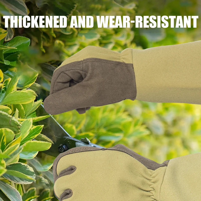 Long Style Gardening Gloves Thorn Proof Gloves Canvas Rose Pruning Garden Gloves with Touch Screen Breathable Work Gloves 5
