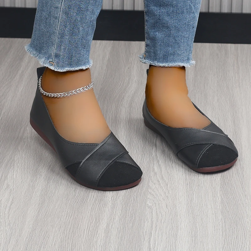 Women's Flats Shoes Loafers Casual Barefoot Moccasin Woman Slip-on Comfortable Spring Elegant Low Heels