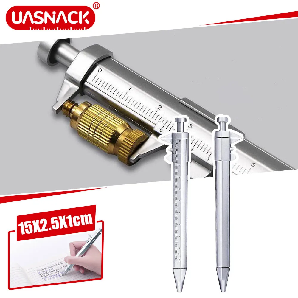 

Multifunction Gel Ink Pen Vernier Caliper Measuring Writing Roller Ball Pen Stationery Blue Black Ballpoint Pens Portable Tools