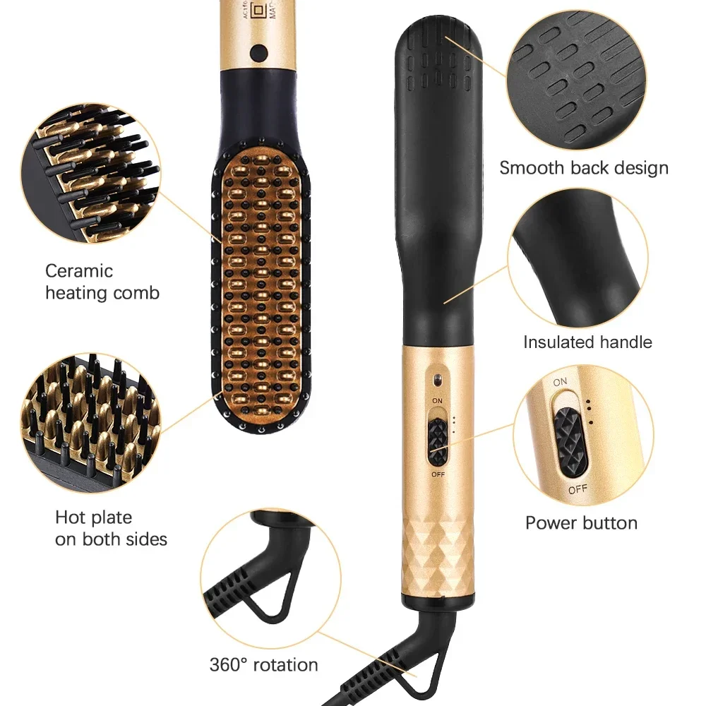 Hair Straightener Professional Comb Brush Beard Multifunctional Styling Tools Fast Heating