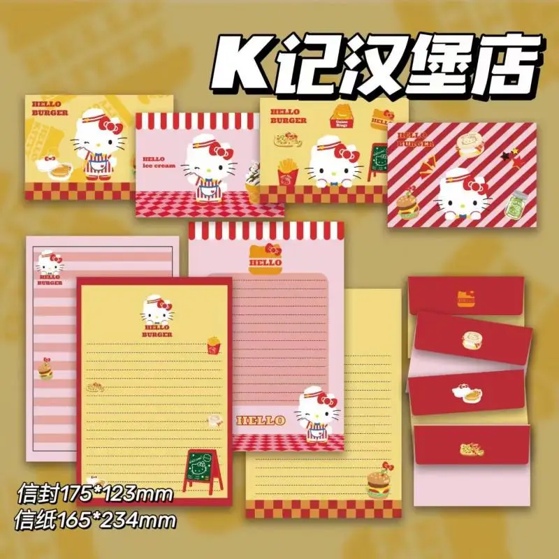 

8 шт. конверт Sanrio Kawaii Hellokitty Подарочная открытка для девочек с мультяшными буквами милый аниме студенческий конверт набор букв подарок для девушки