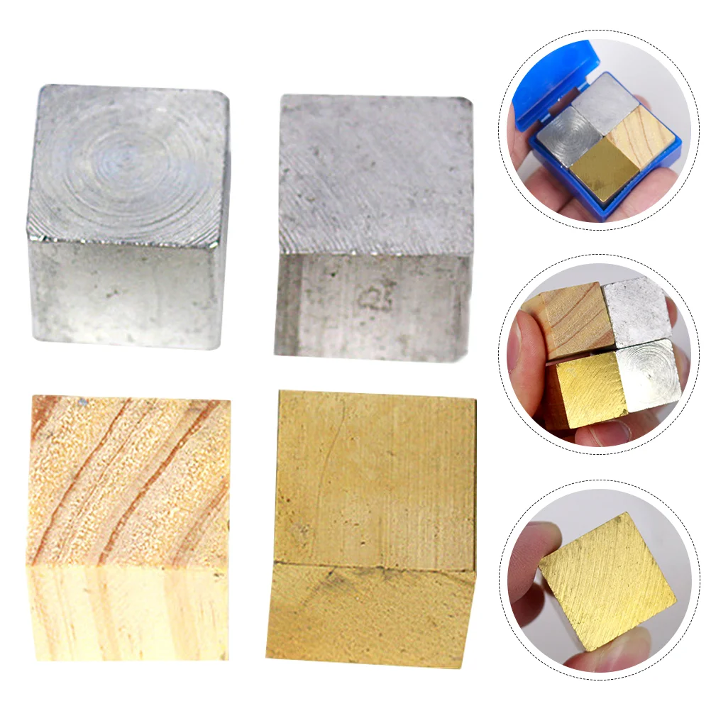 Metal Block Density Cubes Set Physical Experiment Equipment Physics Teaching Instrument Educational Supplies School 4 Pcs