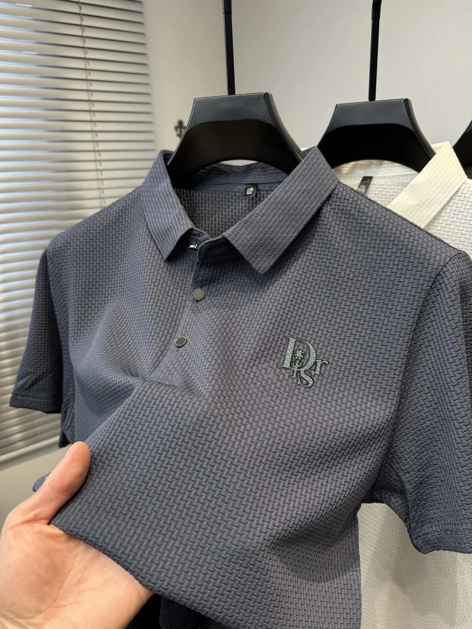 Men's breathable cotton ball shirts, fashionable brand T-shirts, high-quality striped short-sleeved tops, casual office summer 12 S08699c9e228b49d6a9a52cb4618fb1aaA