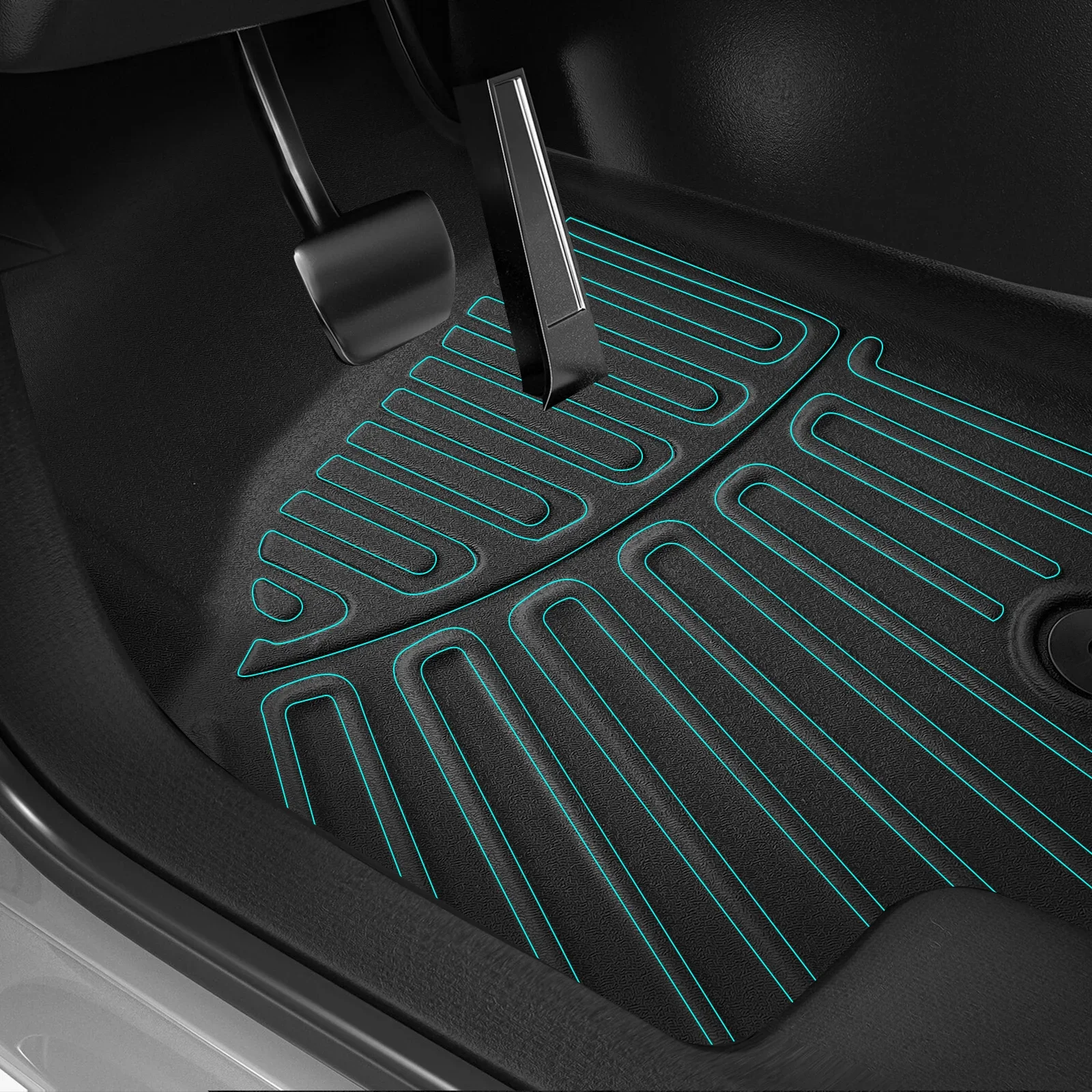 Black Rubber TPE Car Floor Mats Liners Set for Nissan Rogue