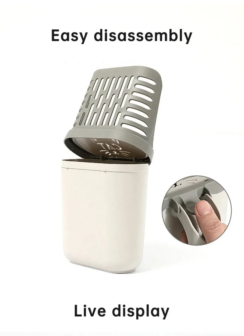 Cat Litter Box With Detachable Shovel And Auto Baffle Set_voghion.com