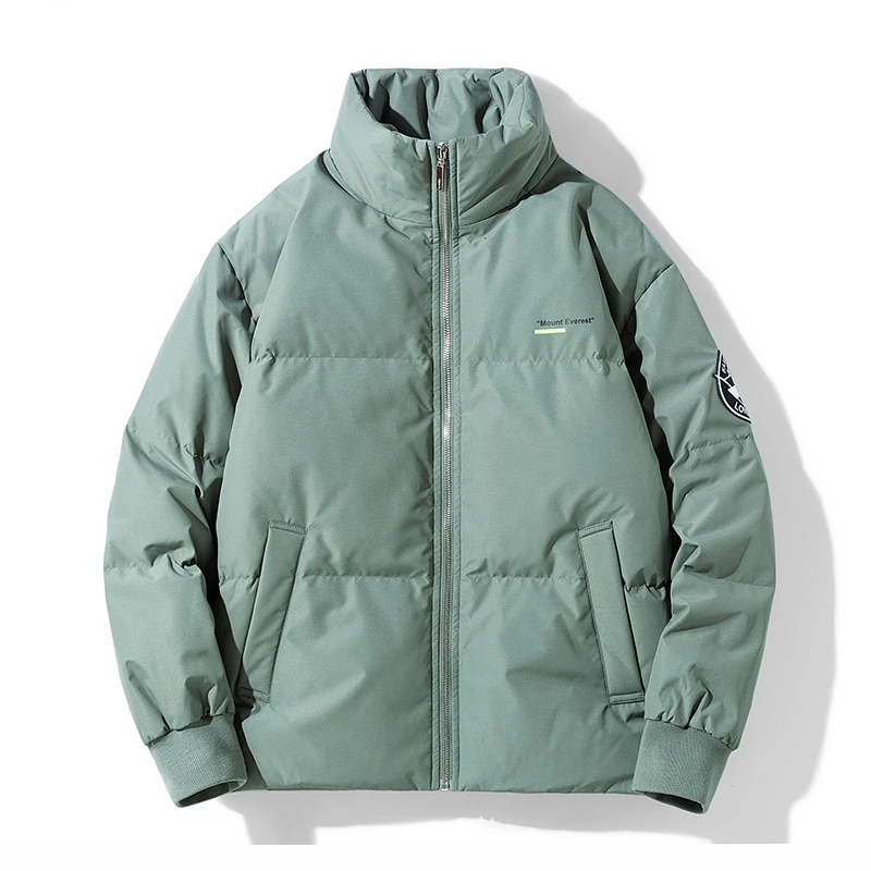 

Lightweight Winter New Men's Down Jacket Casual Stand Collar Slim Male Puffer Coat Thick Warm White Duck Jackets Print Parkas
