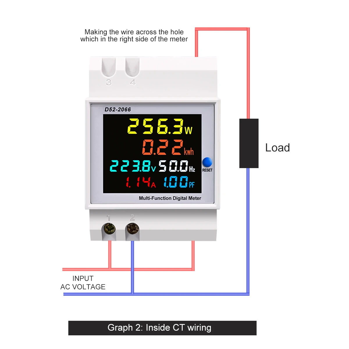TOMZN 6IN1 DIN 레일 AC 모니터 110V 220V 380V 100A 전압 전류 역률 유효 전력 kWh 전기 에너지 주파수 미터