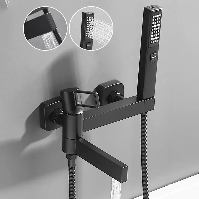 

Bathroom Shower Faucet Bathroom Hot and Cold Black Bathtub Faucet Bath Shower Mixer Shower Water Mixer Tap Black Bathroom Shower