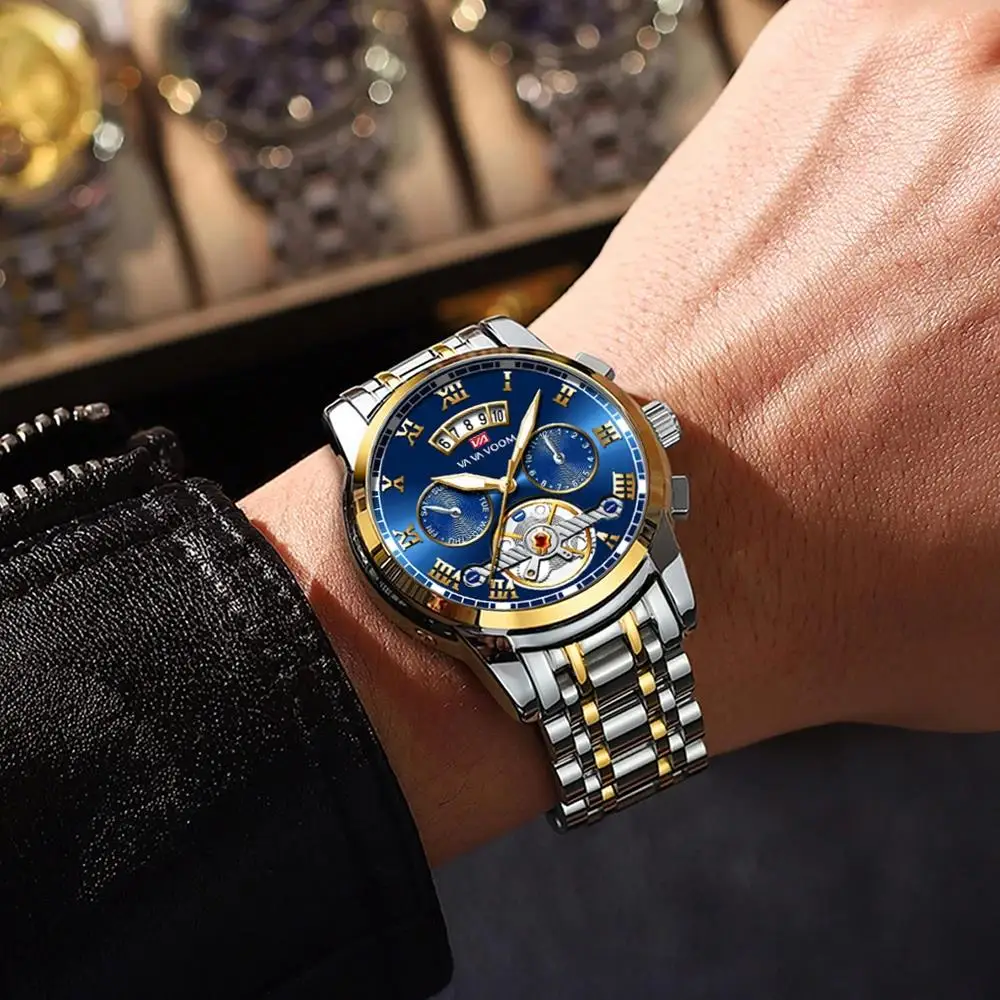 Brand Men Watch Original Pilot Series Simulation Tourbillon 41mm Stainless Steel Quartz Movement Casual Sports Watch_voghion.com