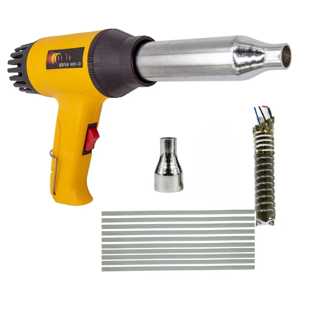 Plastic welding hot air gun kit hair dryer for soldering plastic temperature adjustable automobile bumper repair tool heat gun