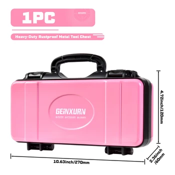 Geinxurn 11” Tool Box - Portable Heavy-Duty Steel Tool Case