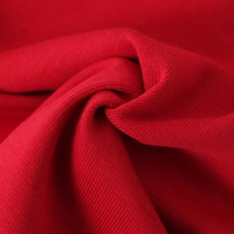 Red Slim V-Neck Short-sleeved T-shirt Plus Size 2025 Autumn Summer Fashion 3D Cut Premium Cotton Women's Top