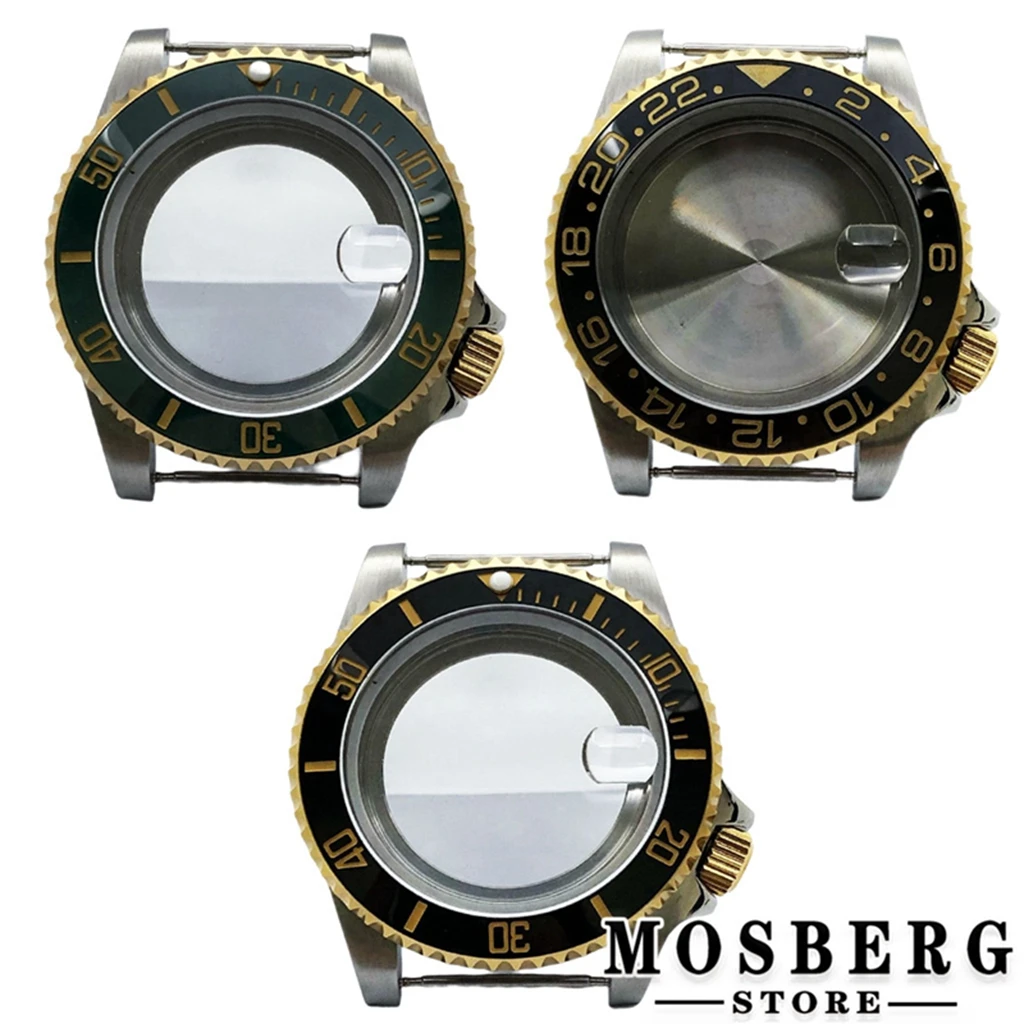 

40mm Watch Case With Bezel Solid Stainless Steel For NH35 NH36 ETA2836 Miyota 8215 8205 821A ETA 2824 PT5000 ST2130 Movement