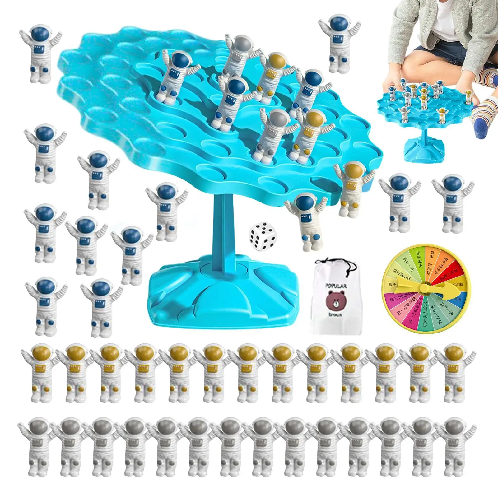 밸런스 우주비행사 쌓기 게임, 소근육 발달 장난감, 어린이를 위한 인터랙티브 가족 테이블 게임, 가정 가족 나이트